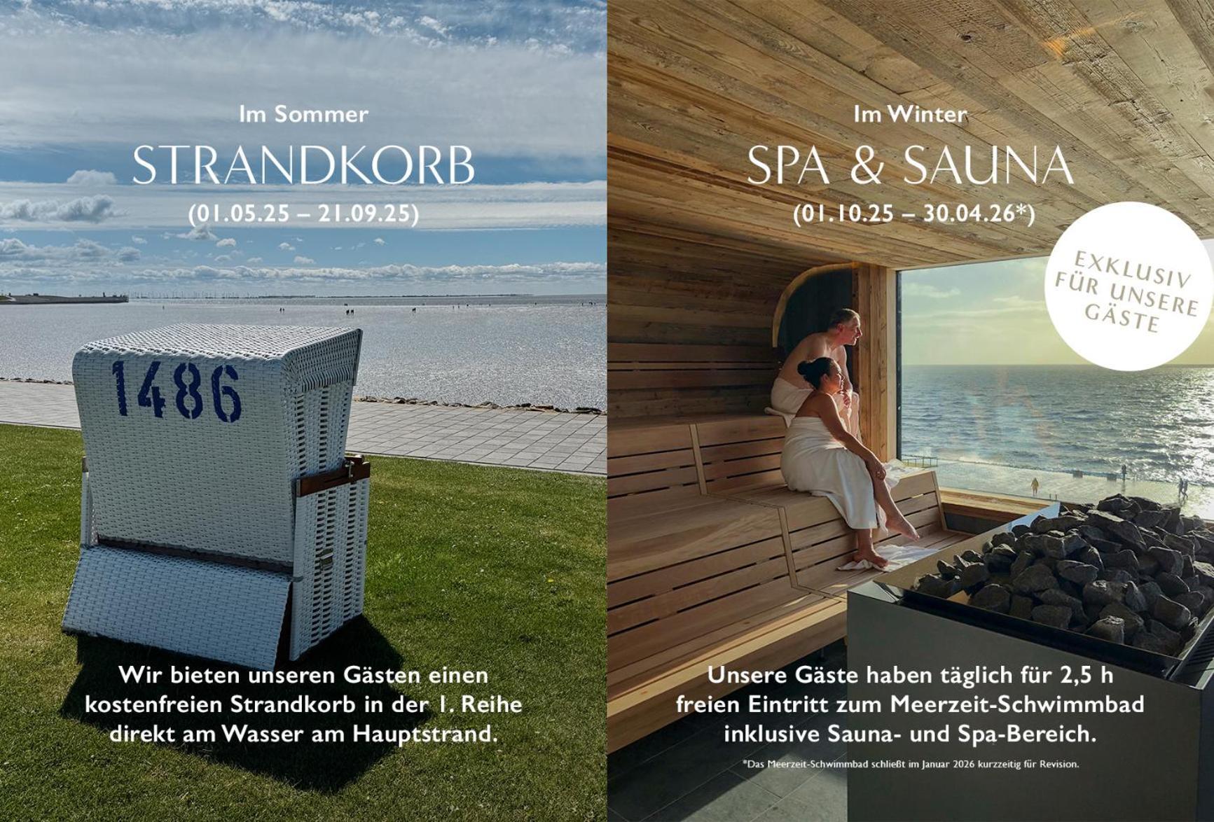 Seaside Rooms - Design-Apartment Mit Balkon & Parkplatz - Inklusive Strandkorb Direkt Am Wasser Und Spa & Sauna Saisonal 부숨 외부 사진